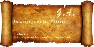 Georgijevits Albin névjegykártya